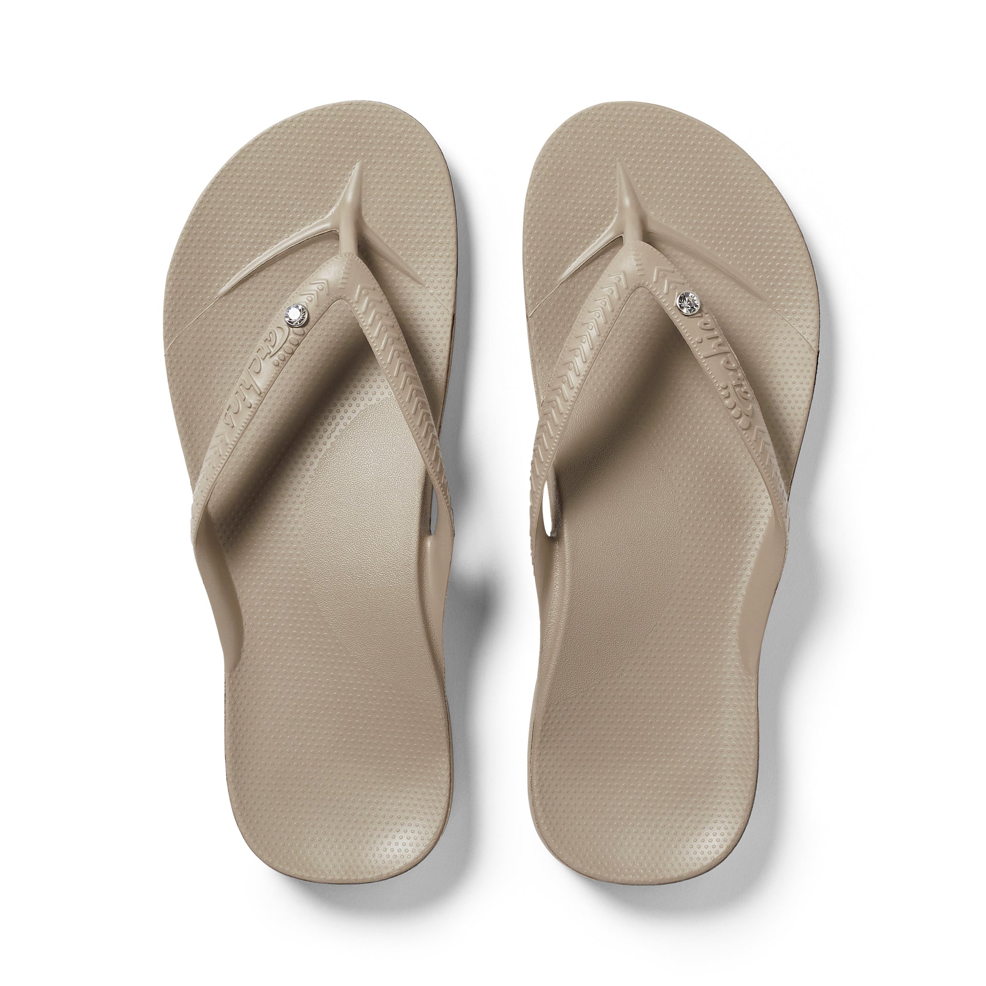 Archies Flip Flops - Taupé met Kristal
