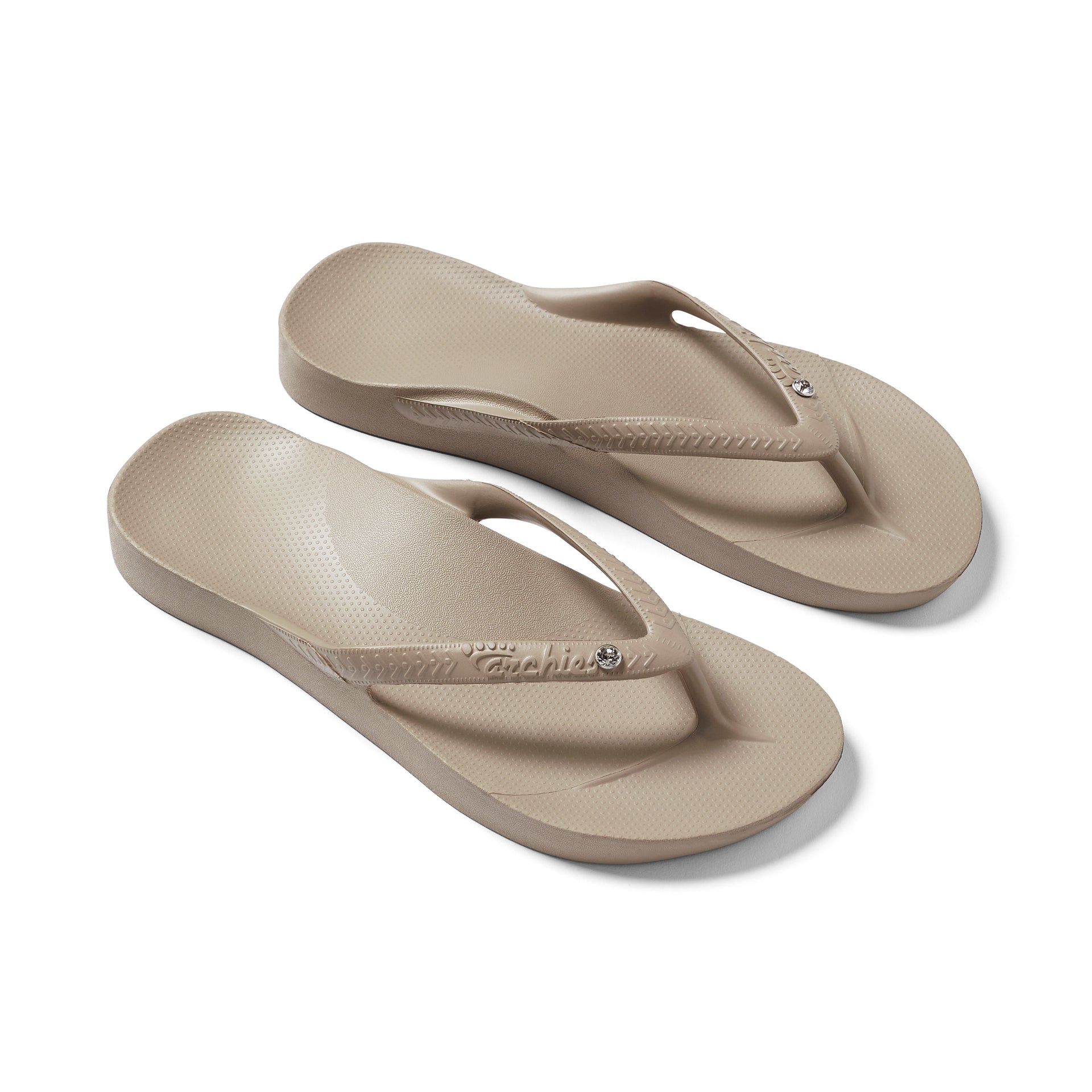 Archies Flip Flops - Taupé met Kristal